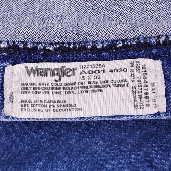 Wrangler Womens Cowboy Cut Slim Fit Jeans 15x32 (34x31) Blue Stonewashed Stretch - Picture 2 of 11